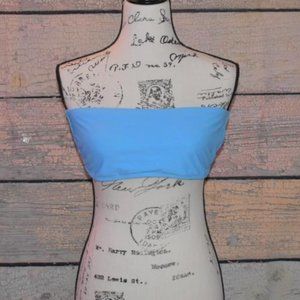 Xhilaration Strapless Bikini Top Detachable  L XL Bathing Swim Suit Blue